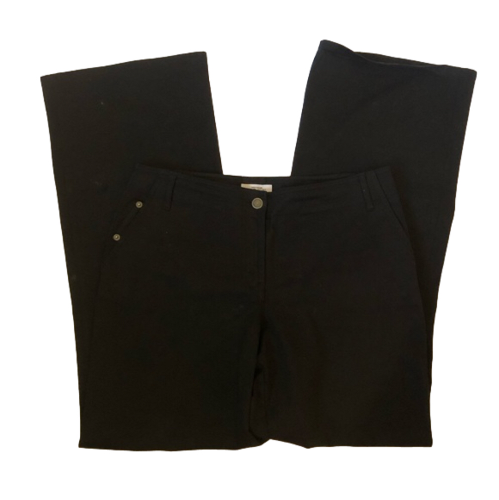 ANN Taylor Loft Jeans black size 8 stretch wide leg flare